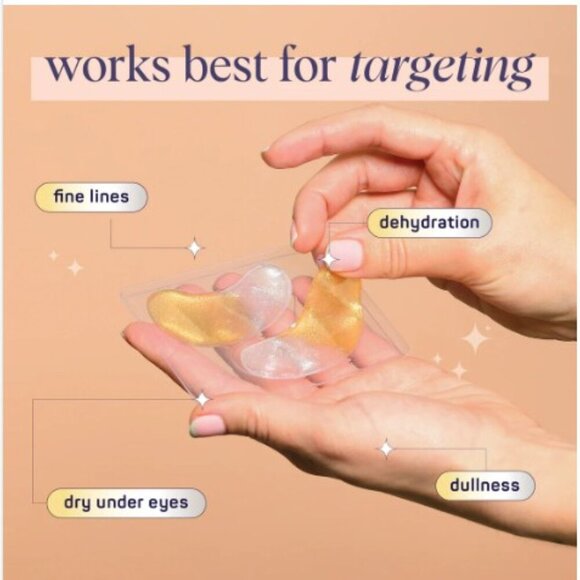 SpaLife Anti-Aging Under Eye Masks w 24k gold dust & silver | 6 Pairs - Picture 2 of 7